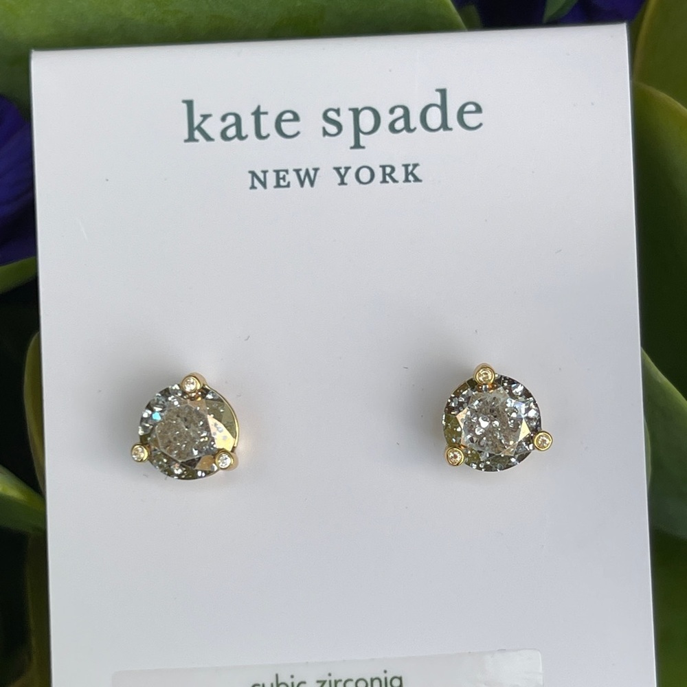 ♠️KATE SPADE New York Rise and Shine Stud Earrings in Gold Patina - Picture 6 of 15